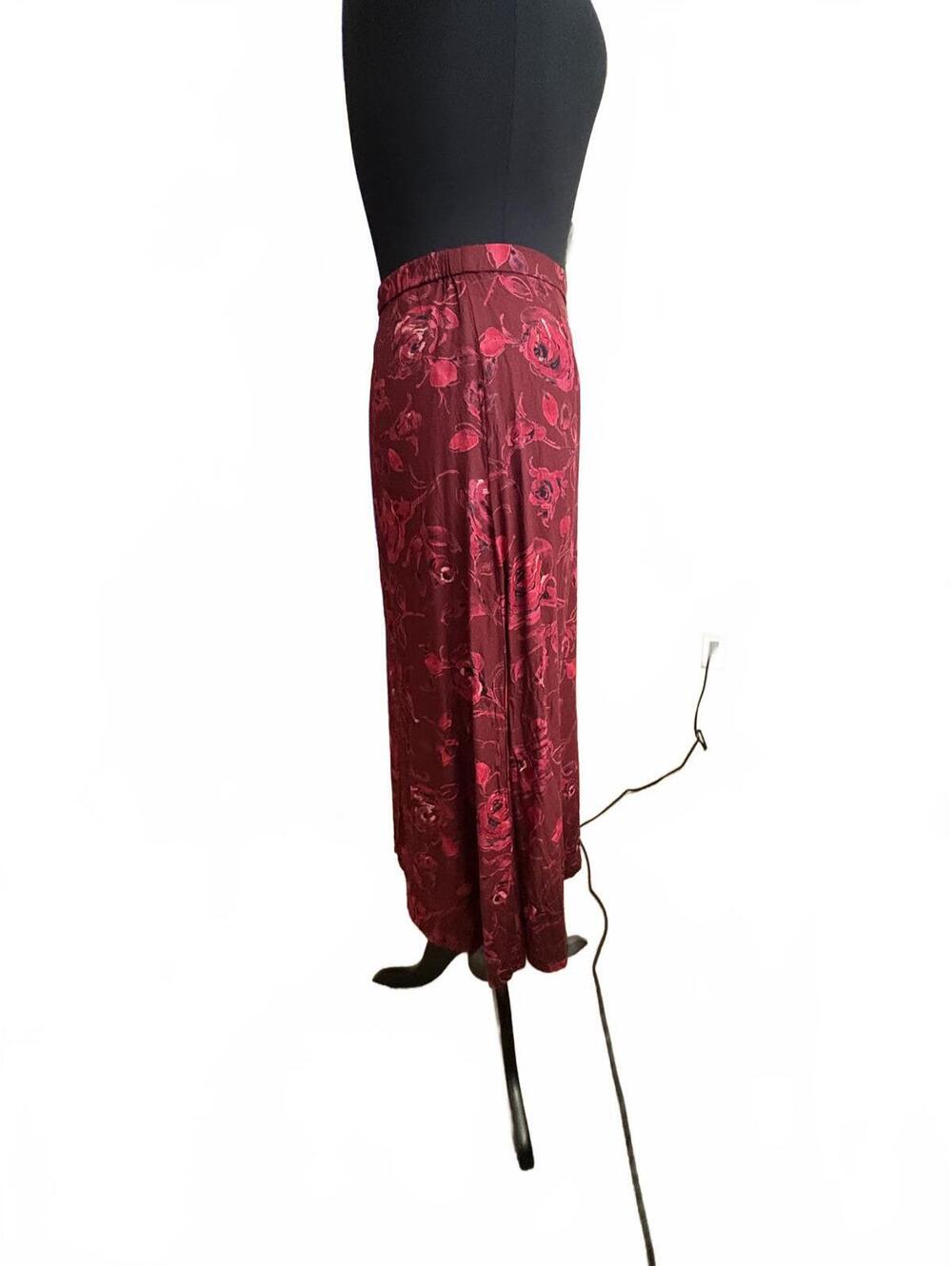 Red Rose Burgundy Maxi Skirt Small Whimsygoth - Picture 6 of 7